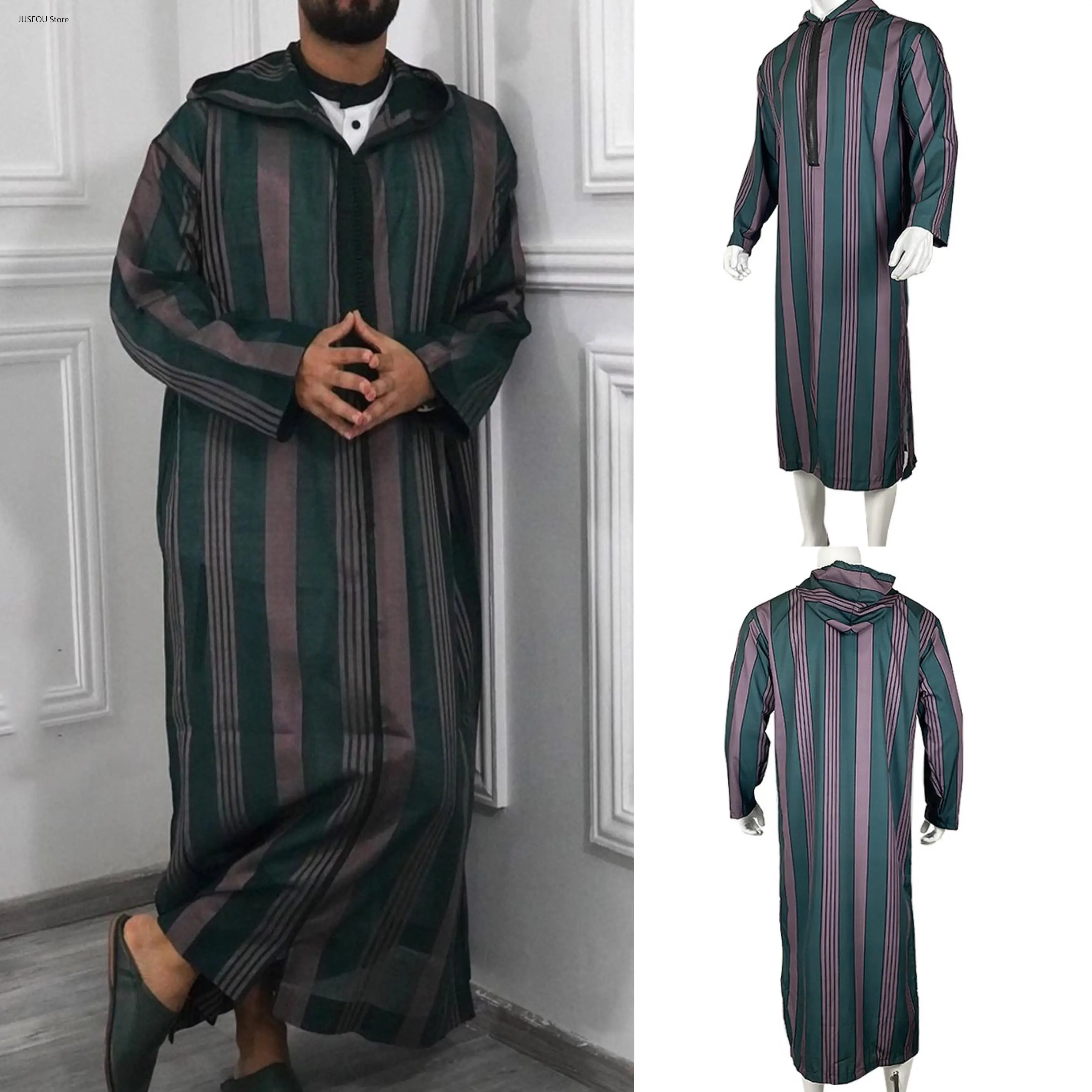 Men Muslim Kaftan Thobe, Pakistan Traditional Kurta Loose Robe, Arab Abaya Turkish Ethnic Long Dress, Dubai Islamic Casual Wear
