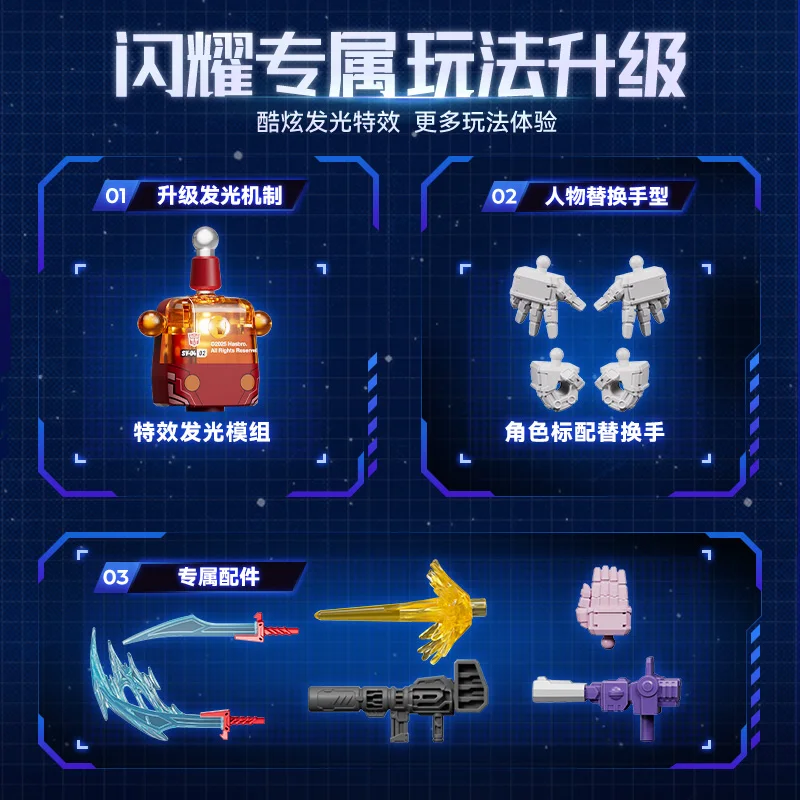 LED BLOKEES Transformers Megatron Wheeljack Starscream Shockwave Mirino Optimus Prime Action Figures Anime Modello Giocattoli Regali