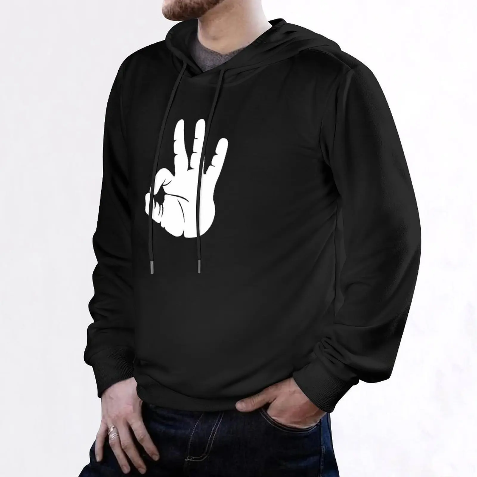 Hoodie Lucu Simbol Lingkaran Jari Ok, Produk Baru Musim Gugur, Pakaian Pria, Pakaian Anime, Hoodie untuk Pria