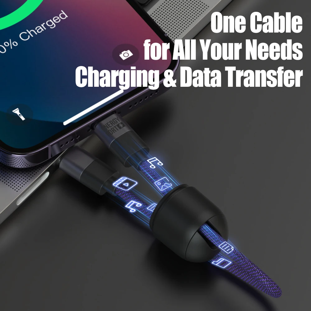 PD 240W Fast Charging Cable Capsule Storage Keychain Lanyard Type-C to Type C Charger Cord 20cm USB C Data Cable for Phone