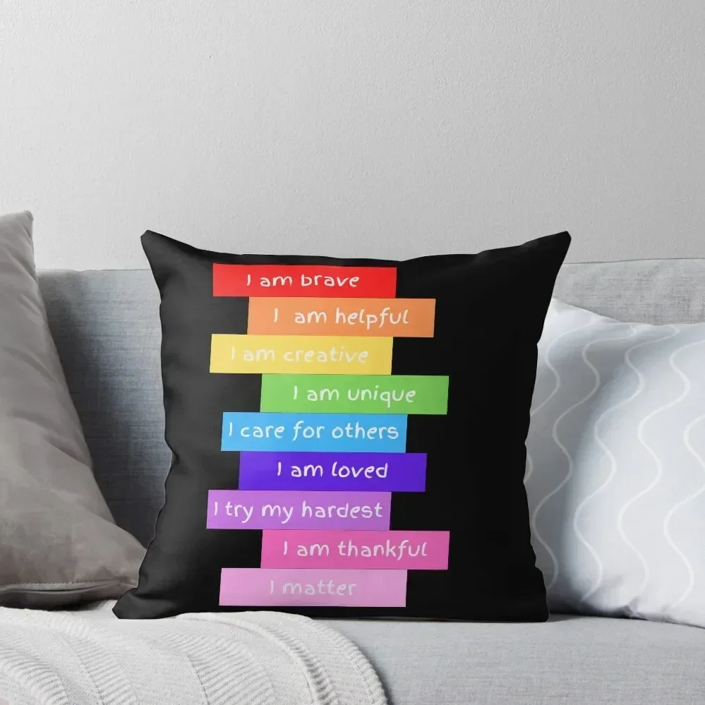 

Positive Affirmations for Kids Throw Pillow Cushion Cover For Sofa Sofa Pillow Cover Marble Cushion Cover pillow