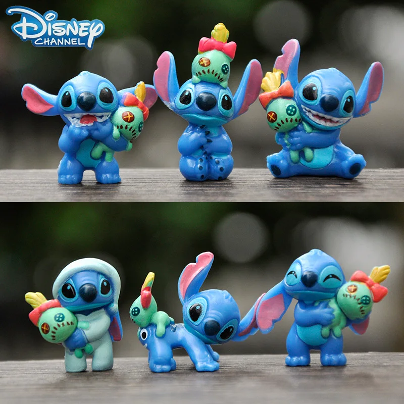 

Disney 6PCS Stitch Anime Figure PVC Doll Toy 3cm Lilo & Stitch Desktop Ornament Birthday Cake Decoration Model Kids Toys Gifts