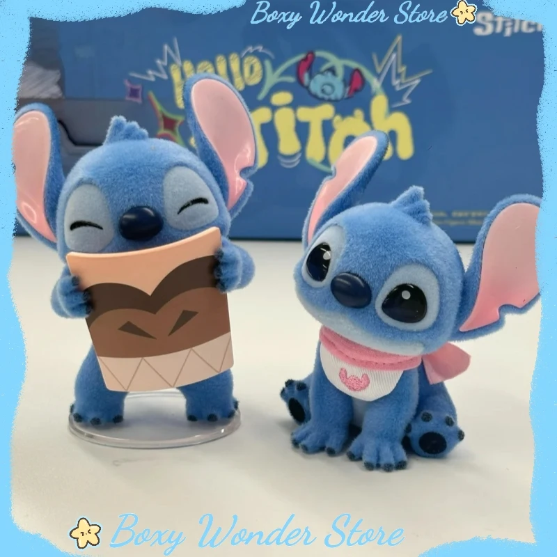

New Arrival Hello Stitch Series Flocked Blind Box Collectible Figurine Cute Decorative Trendy Toy Gift Desktop Ornament