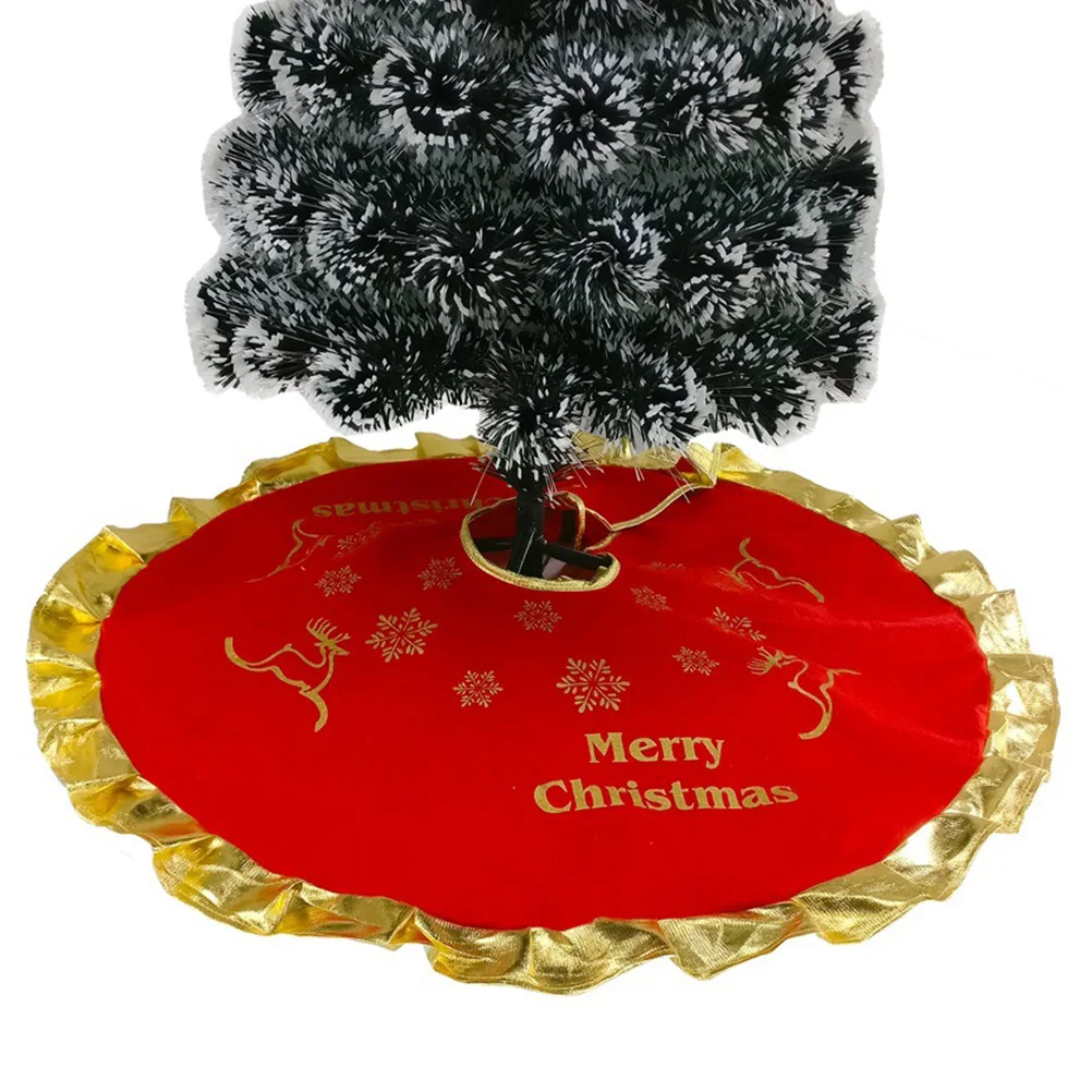 

Christmas Tree Tree Skirt Mat 90CM Xmas Apron Mat Printing Design for Home Decorations Holiday Cheerful Atmosphere