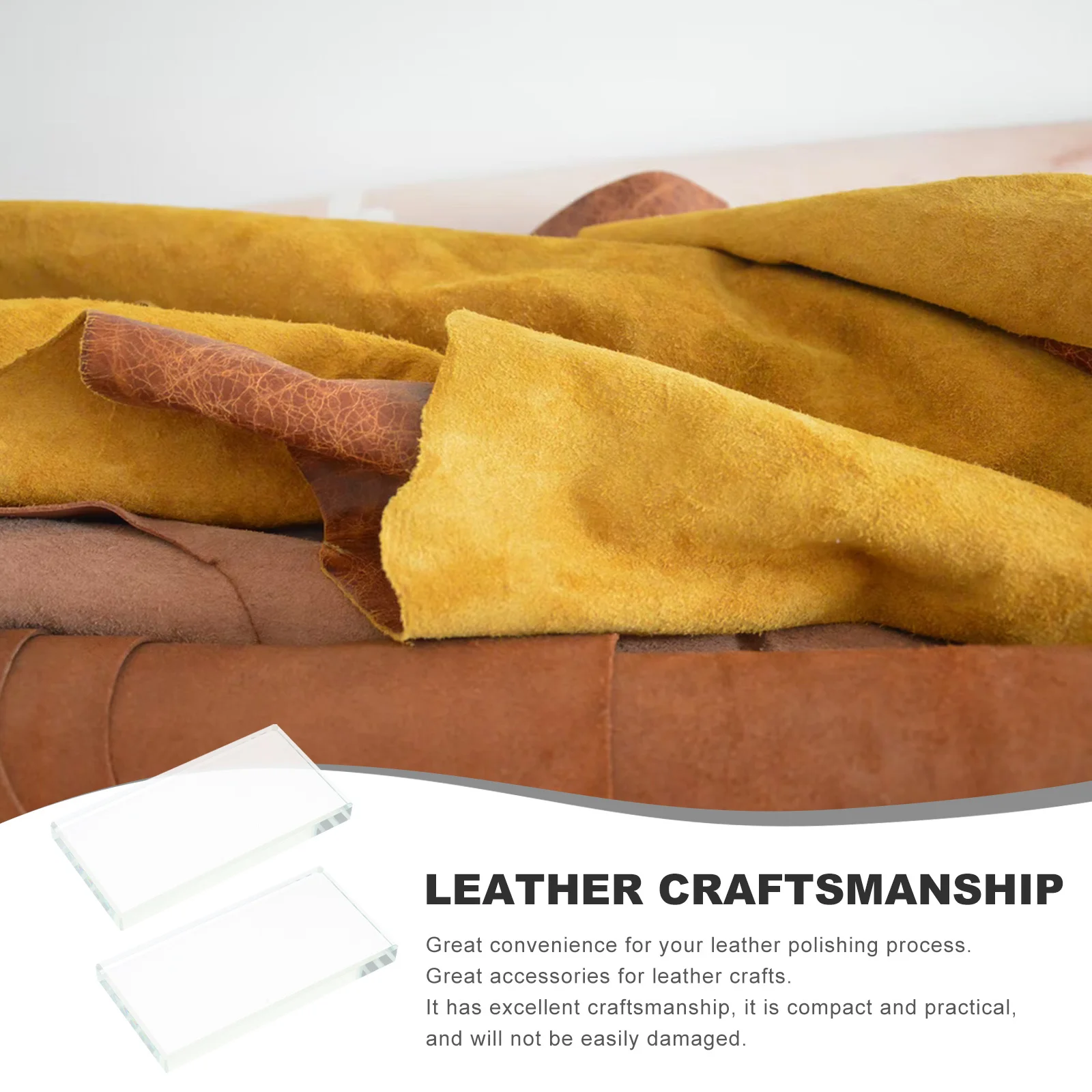 

2Pcs Glass Slicker Durable Thick Rounded Edge Burnishing Tool Leathercraft Finishing Tool Professional Art