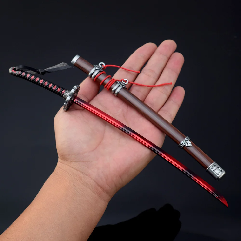 26cm Fushigiri Metal Katana Weapon Model Sekiro:Shadows Die Twice Game Peripherals Gracious Gift of Tears Red Mortal Wolf Blade