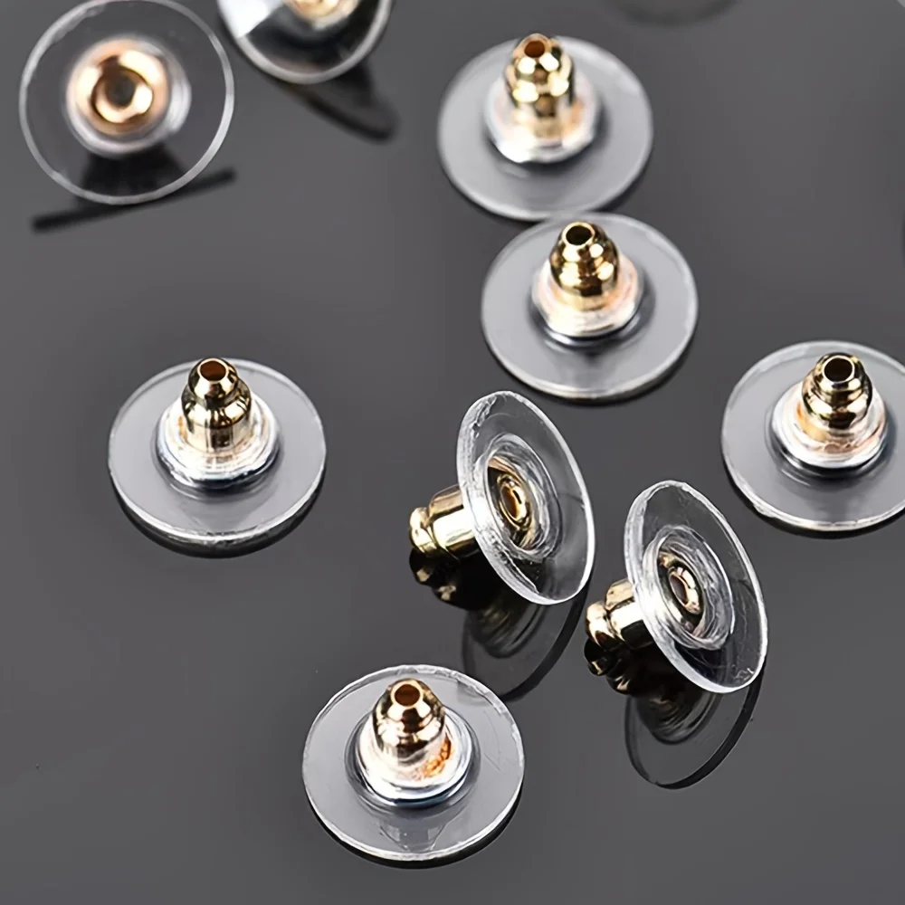 50pcs Flying Disc Earplugs DIY Jewelry Accessories Ear Ornaments Materials Accessories Anti-Loss and Slipping Ear Post Plugs image 5