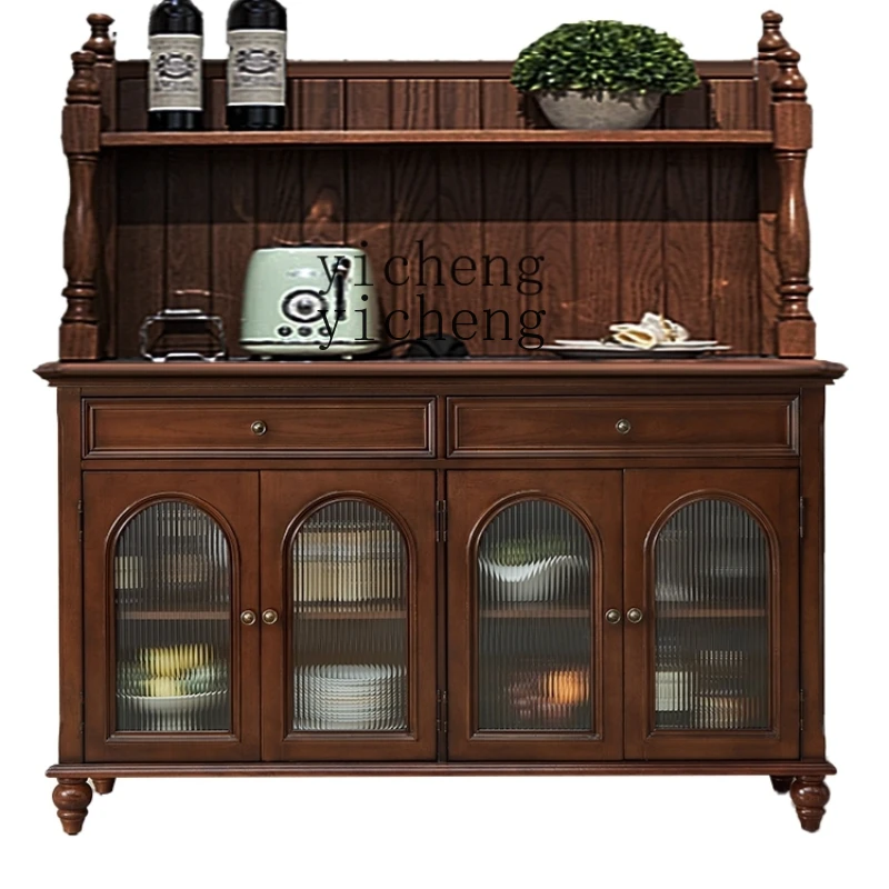 XL solid wood dining side cabinet, wine and tea cabinet, kitchen bowl, cabinet, household