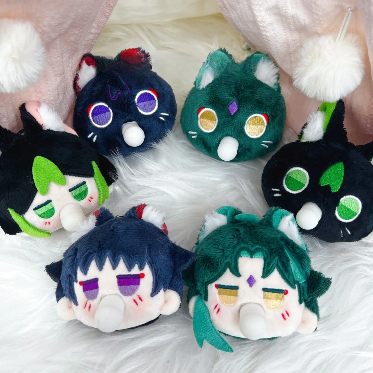 

10CM Anime Genshin Impact Xiao Balladeer Tighnari Cosplay Plush Cotton doll Pendant Cartoon Keychain Mascot Xmas Gift Presell