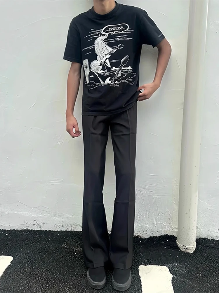 

Bla Cleanfit прямые мужские повседневные брюки осень-весна узкая версия драпированные расклешенные брюки West с высокой талией без утюга