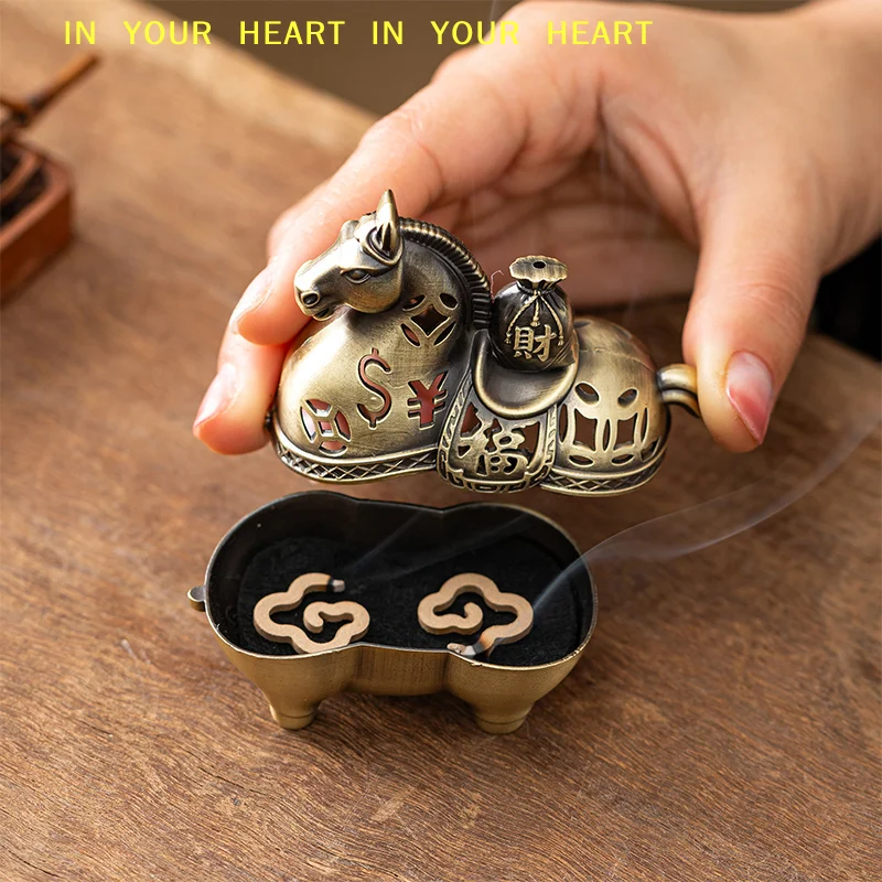 【X】Incense Plate Incense Burner Crafts Year Of The Horse Get Rich Incense Burner Aromatherapy Burner Sandalwood Burner