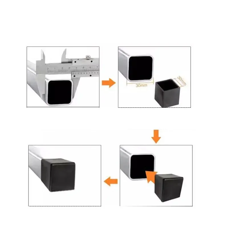 4-16Pcs Non-Slip Chair Leg Caps Rubber Square Floor Table Foot Cover Socks Pipe Plugs Furniture Leveling Feet Floor Protectors