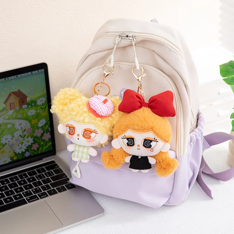 12cm Cartoon Girl Plush Keychain Multi Styles Stuffed Doll Pendant Bag Charm For Backpack Keyring Home Decor Gift Ornament