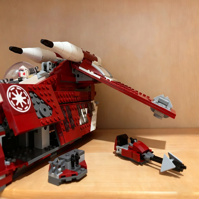 1107 Uds. MOC Coruscant Gunship actualiza el modelo de batalla de estrellas arquitectura de bloques de construcción regalos de navidad juguete educativo ladrillo niños