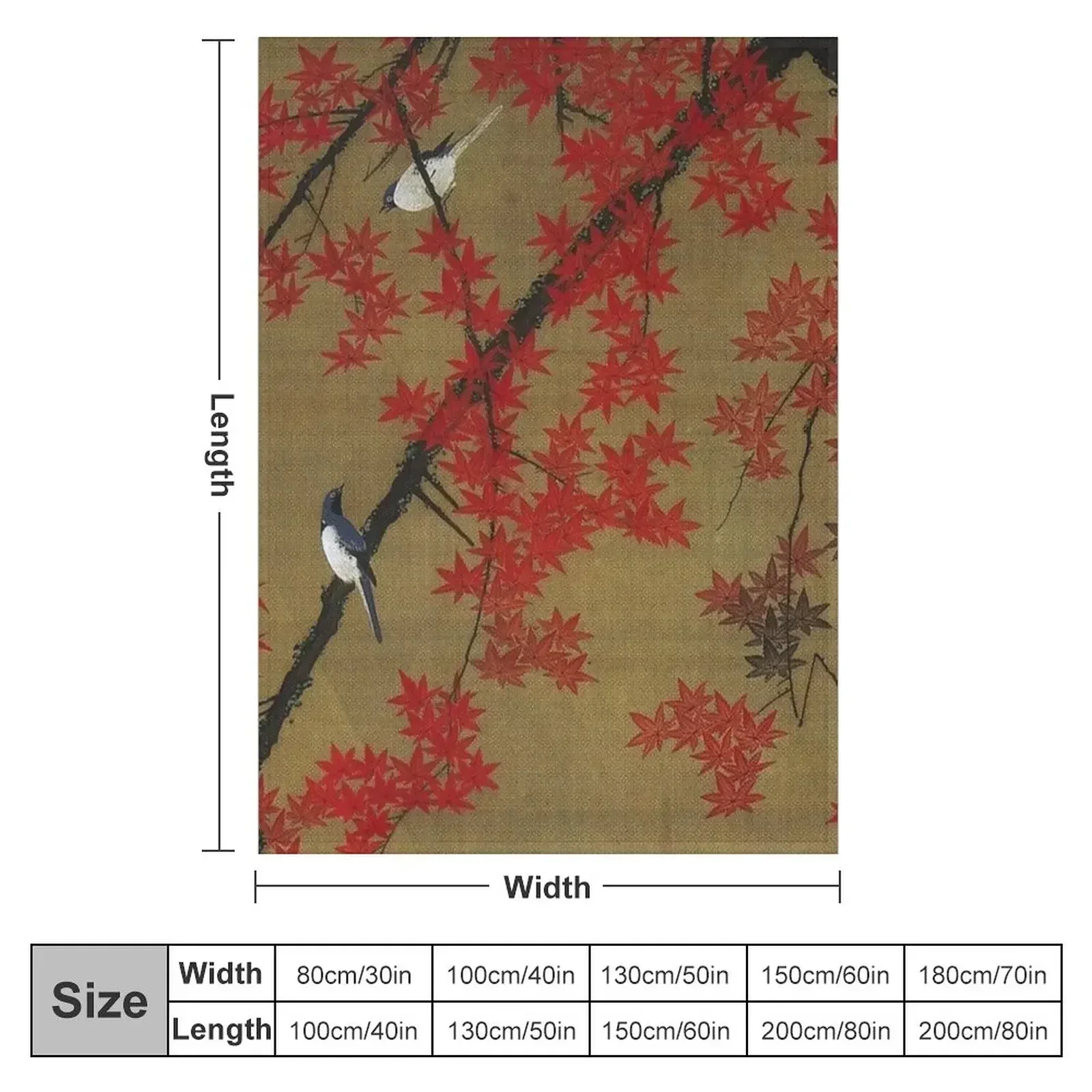 New Favourite Artist - Jakuchu Ito - Maple Tree & Small Birds Throw Blanket Weighted Decorative Beds Sofa Throw Plush Blankets