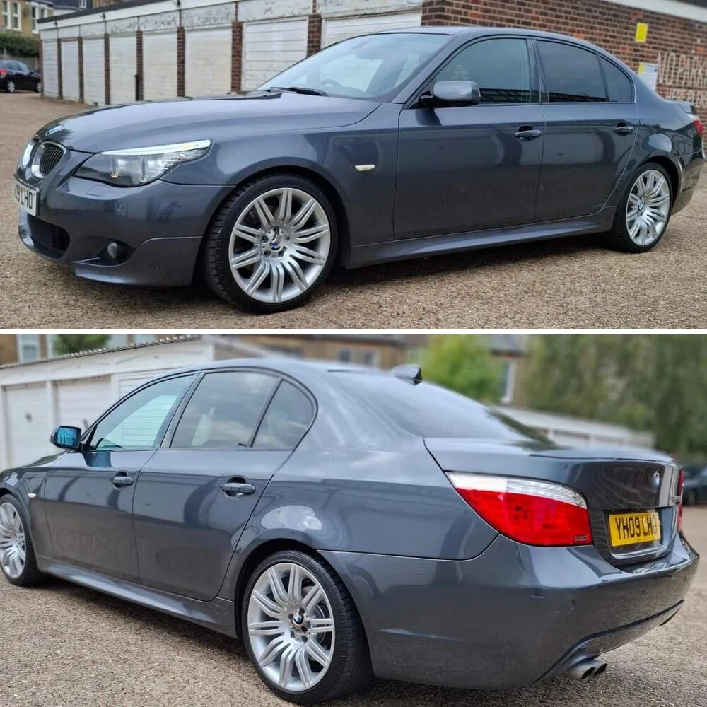 Glänzender/Matter Schwarzer Chrom-Aufkleber zur Entfernung für BMW 5er E60 2004-2010 Limousine, Außenverkleidung für Autofenster – Detail 7