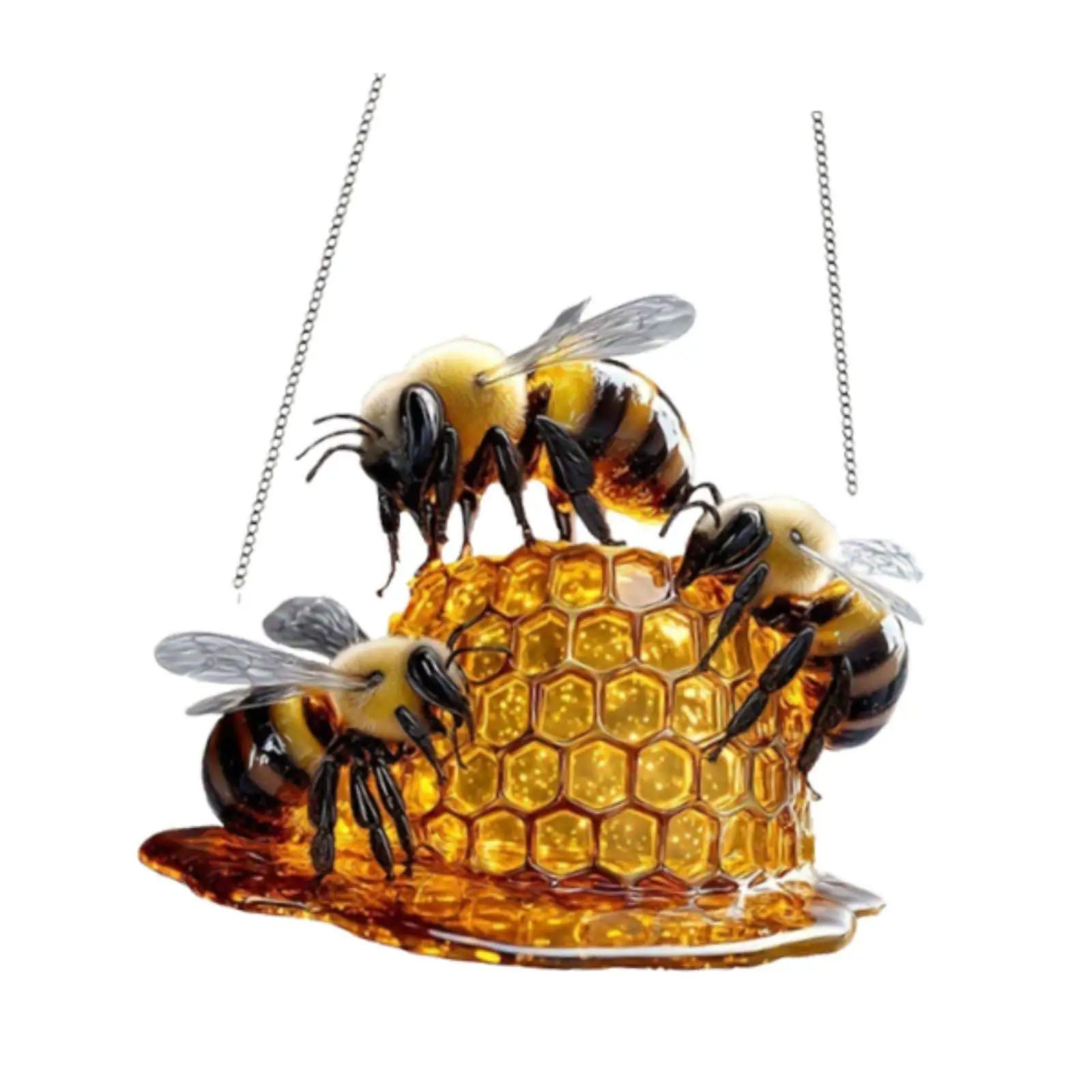 زخرفة نحل العسل بطباعة مزدوجة الجوانب من الأكريليك لمكتب باب المنزل #4