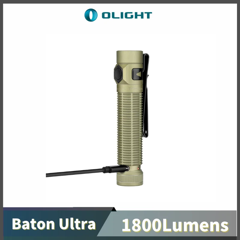 Lanterna EDC Recarregável Olight Baton Ultra USB-C 1800 Lumens com alcance de 300 metros.