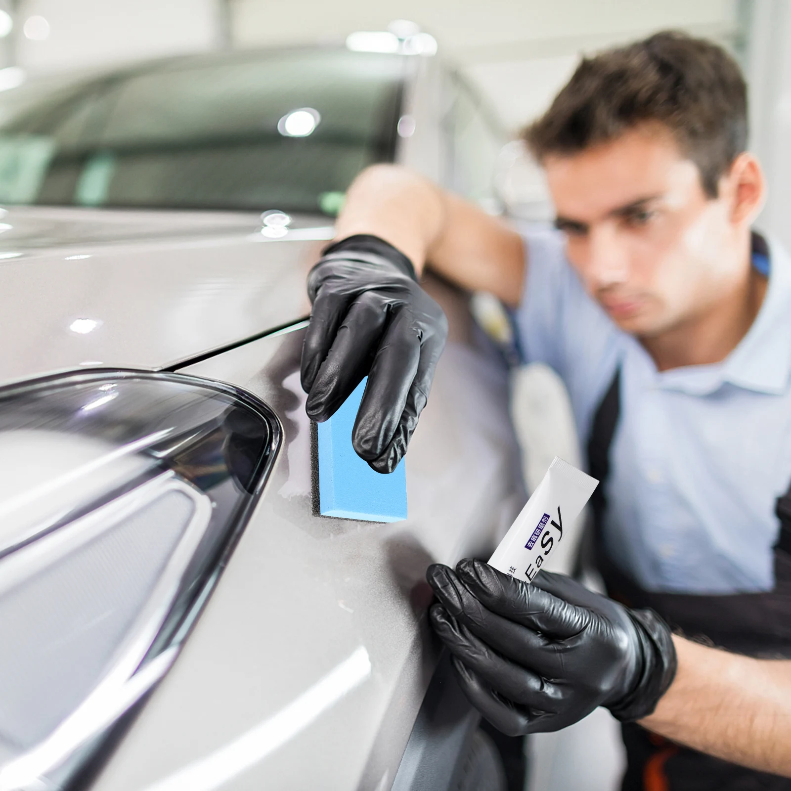 

2 Sets Scratch Wax for Car Paint Maintenance Restorer Sponge Repair Agent Removes Scratches Dirt Tar Suitable for Cars Trucks