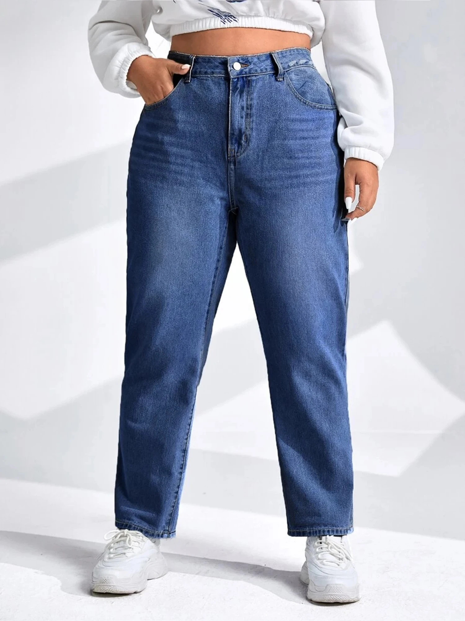 Plus Size Jeans for Women Harem High Waist Full Length Women Jeans Stretchy Women Jeans for Spring 2023 Feminino Denim Pants