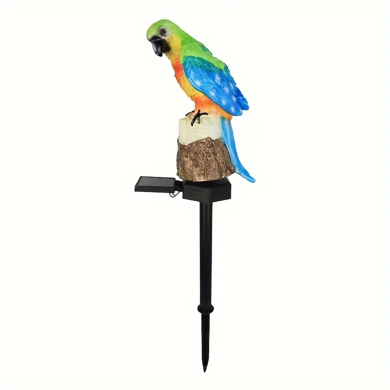 Solar Parrot Floor Insert Statue Light Parrot Outdoor Garden Waterproof LED Lights For Walkway Yard Lawn Landscape Decorative