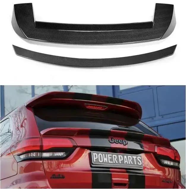 

CARBON FIBER ABOVE & BELOW REAR WING TRUNK LIP TAIL SPOILER FOR Jeep For Grand Cherokee 2014-2020