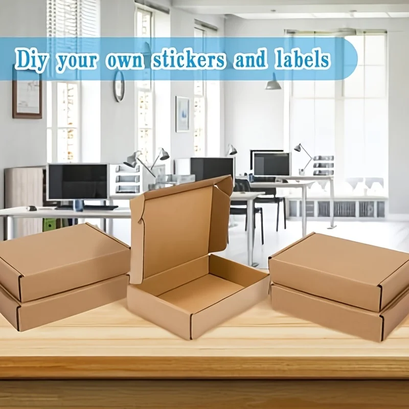 Caixa de presente quadrada de papel kraft durável, formato de avião, ideal para itens pequenos, artesanato, joias, papelão resistente, envio e armazenamento seguros