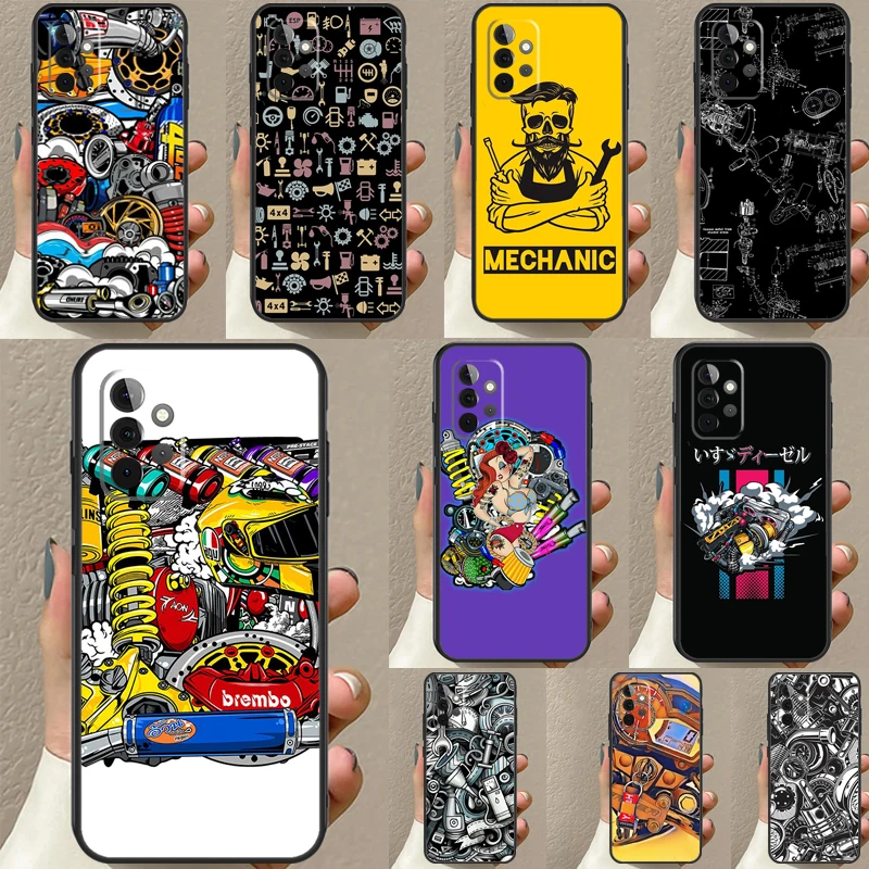 Automobile Spare Parts Car Engine Case For Samsung Galaxy A54 A34 A14 A51 A71 A50 A70 A12 A22 A32 A52 A53 A33 A13 Back Cover