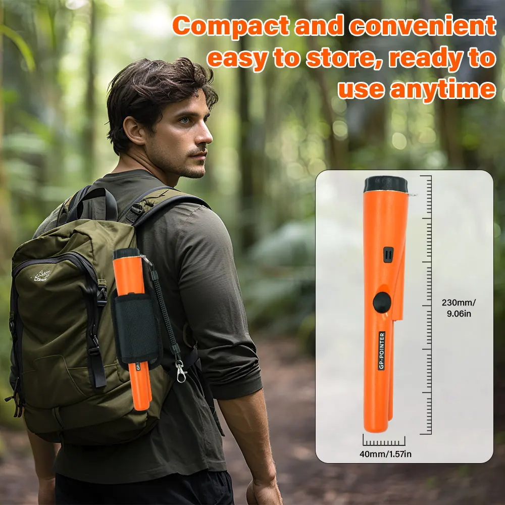 Treasure Hunter Handheld Metal Detector Pinponter Pointer Probe Gold Detector Pinpointing Waterproof Adjustable Sensitivity