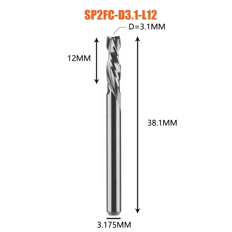 Compressie Frees Houtwerk Up & Down Cut Twee Fluiten Spiraal Carbide Frees Cnc Router Hout End Mill Cutter bits - afbeelding 1