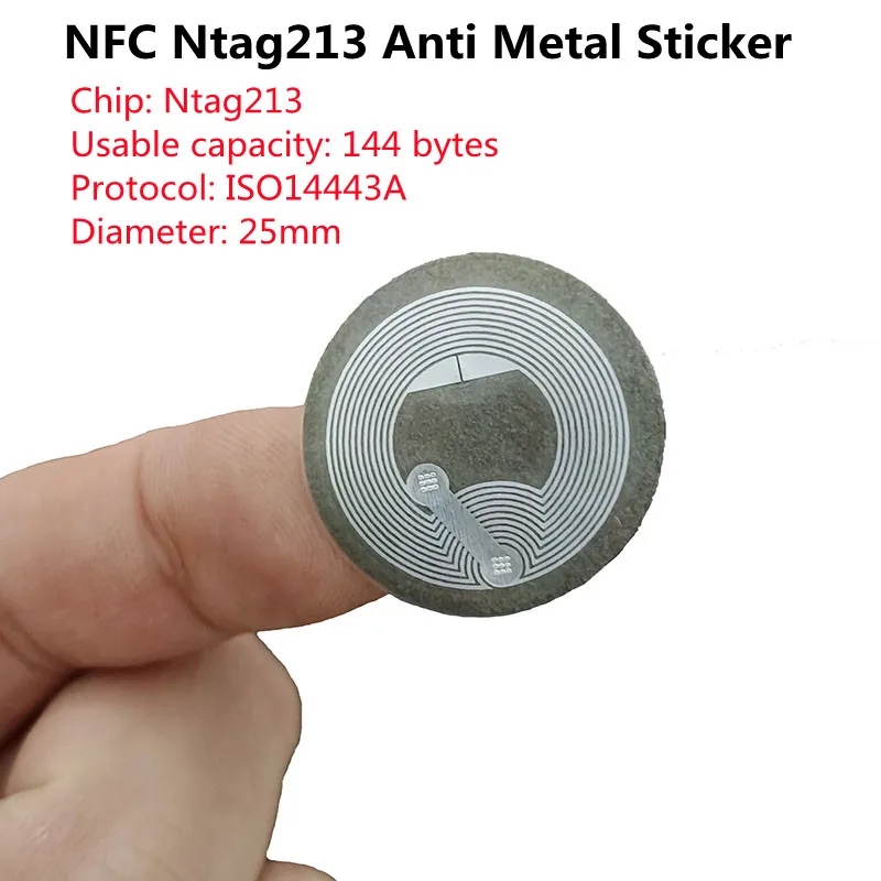 5/10Pcs Universal NFC Ntag213 Tags Anti Metal Sticker NTAG 213 Metallic Badges Token RFID Adhesive Label for Smart Mobile Phones