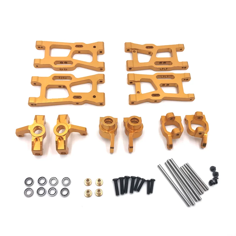 Wltoys 144001 144010 124007 124008 124016 124017 124019 Metal Suspension Arms Steering Cup Hub Carriers Set for Upgrade Parts