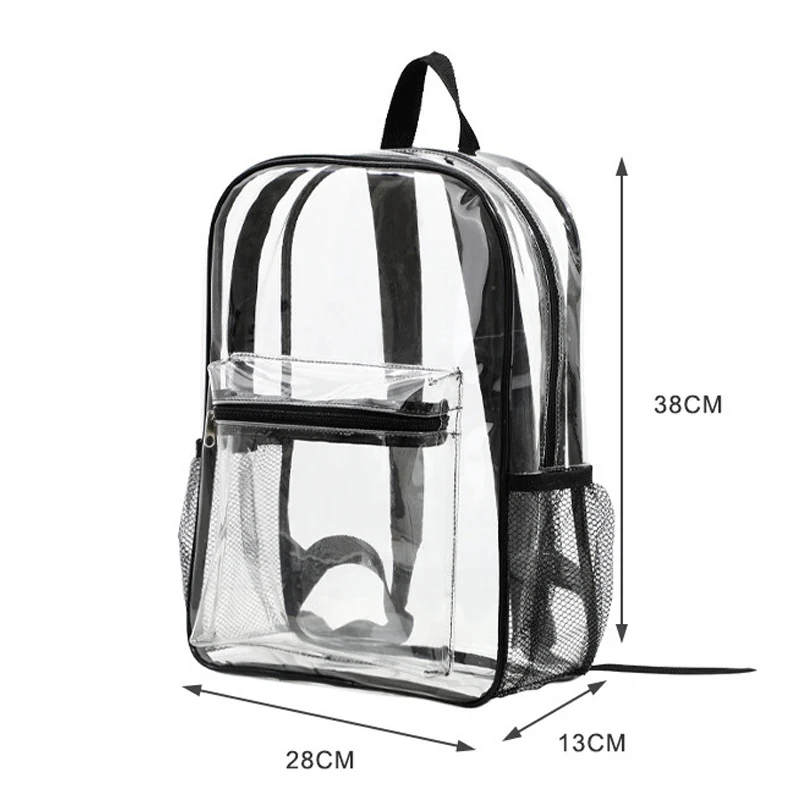Waterproof Clear PVC Backpack Transparent Backpack with Reinforced Straps & Multiple Pockets See Through Bag For Travel ﻿