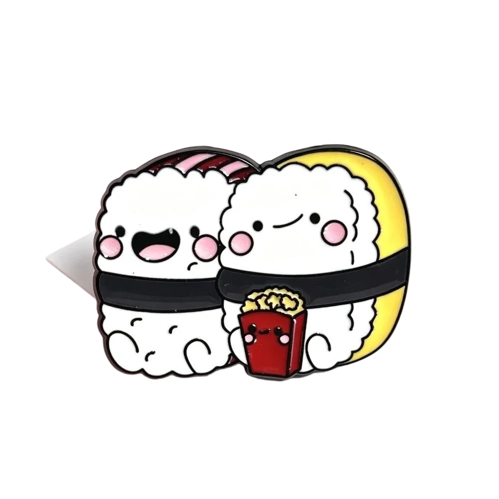 Niedliches Emaille-Broschen-Set mit Lebensmitteln & Katzen, Kawaii Kochkatzen-Sushi-Brot-Anstecknadeln, Lustige Cartoon-Abzeichen für Jacken & Rucksäcke – Detail 2