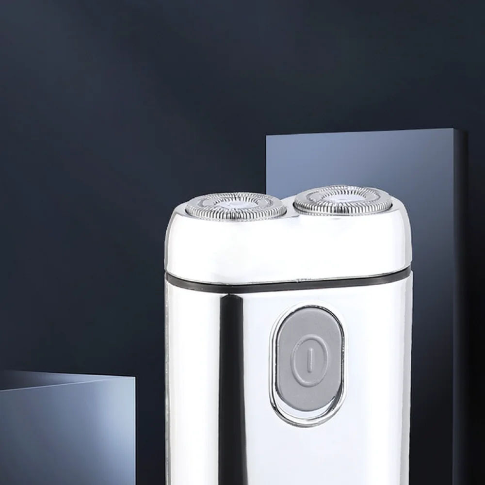 Powerful Electric Razor Dual Blade System Men Grooming Tool Brushless Motor Rechargeable Portable Beard Trimming Device