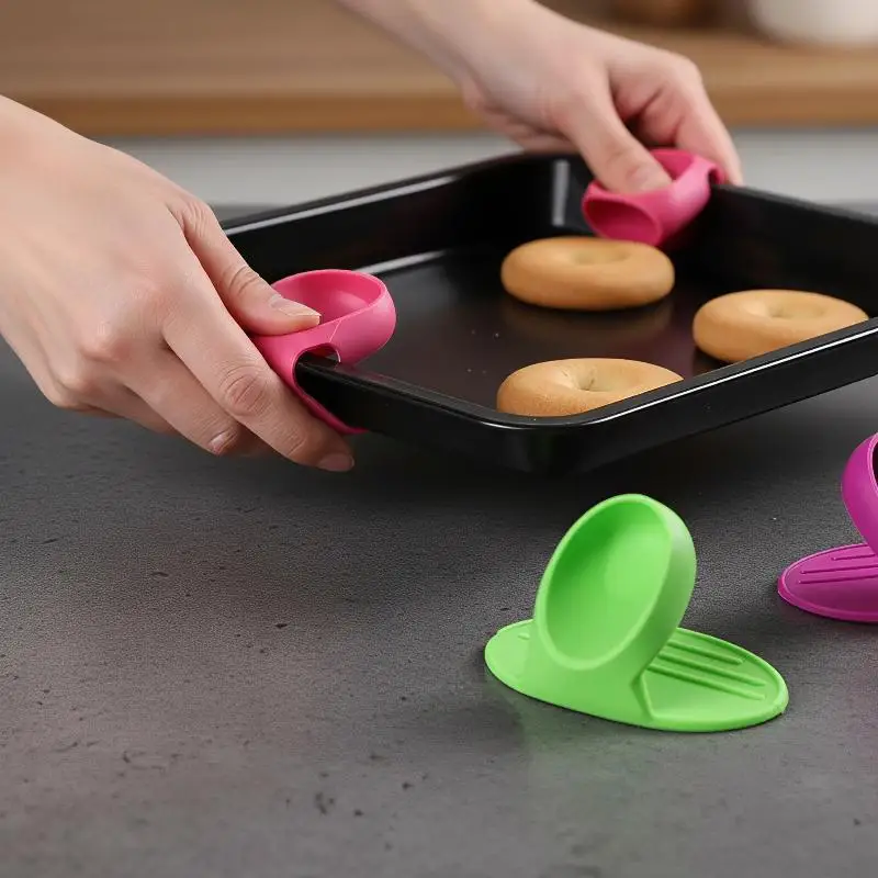 Reusable Food Grade Silicone Insulated Finger Covers Heat Proof for Oven Microwave Kitchen Baking Grilling Cooking