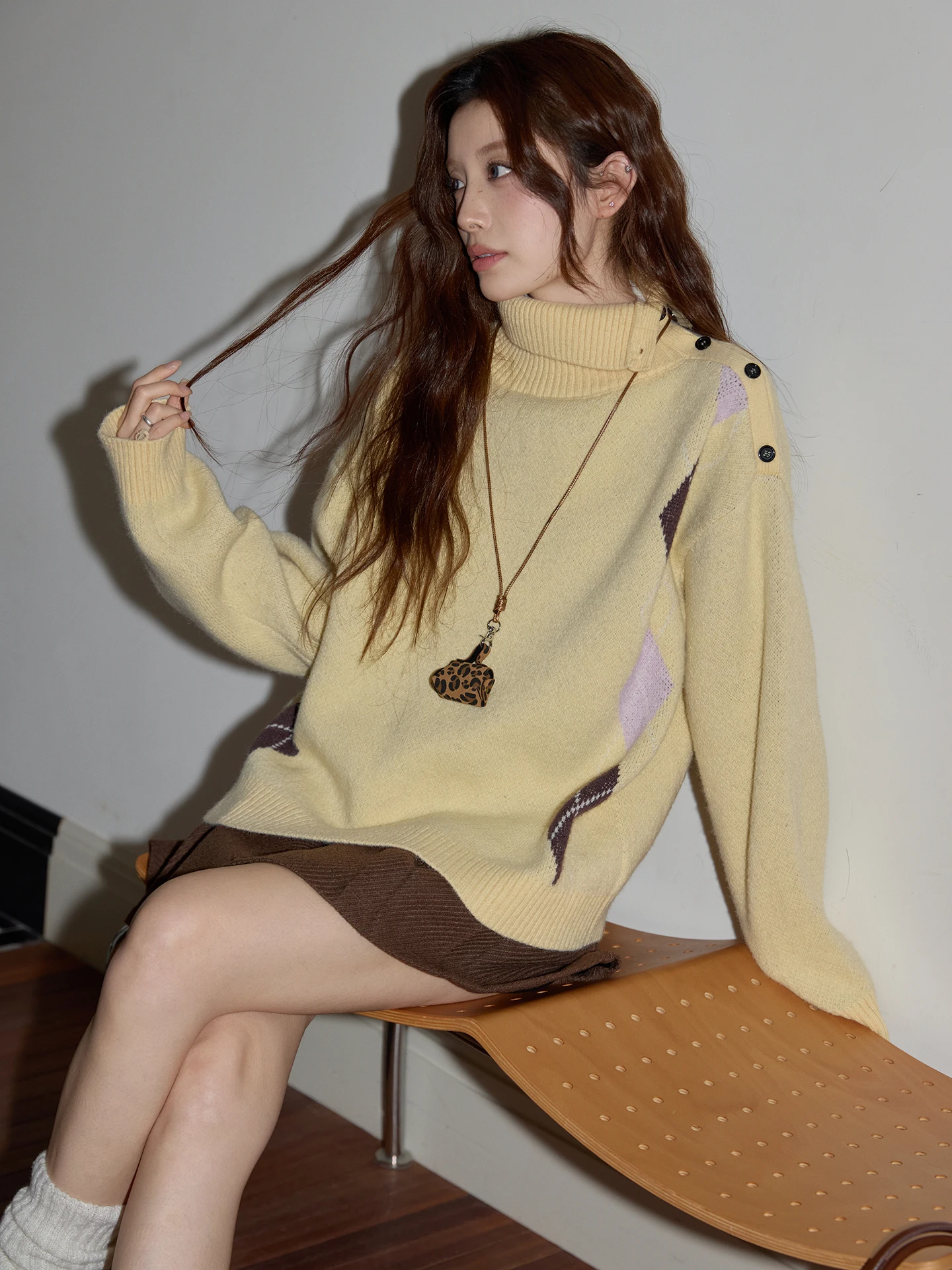 

Chaocha Home Korean Sle Thiened High Collar Sweater Women's Loose Casual Long Sve Top for Winter Ci Walk