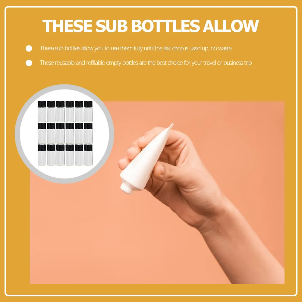 50Pcs Refillable Travel Bottles Leakproof Essential Oil Bottle Portable Empty Glass Cosmetics Sub-Packing Bottles Transparent