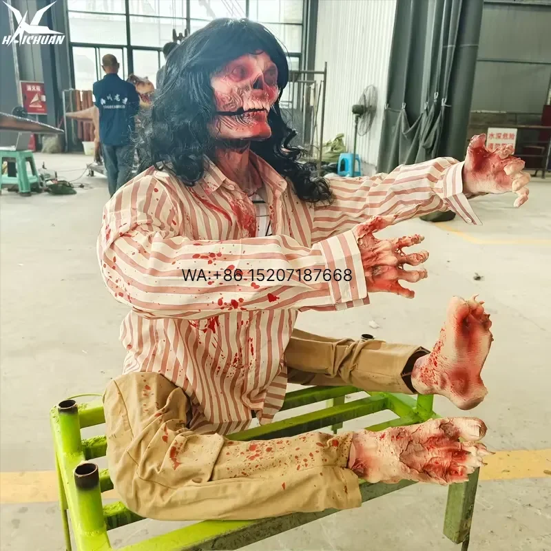 Wmwmnu Hand Holding Zombie Puppet Costume Halloween Animatronic Scary Life Size Ghost 3D Printing for Amusement Park