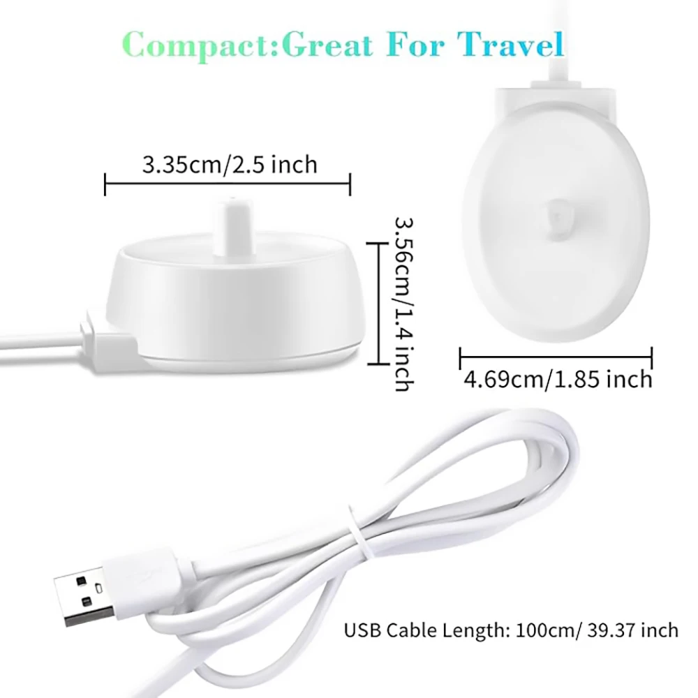 1 قطعة شاحن بديل لفرشاة الأسنان الكهربائية، قاعدة شحن تعمل بمنفذ USB، متوافق مع فرشاة الأسنان الكهربائية عن طريق الفم * B D12/D17/D18 #2
