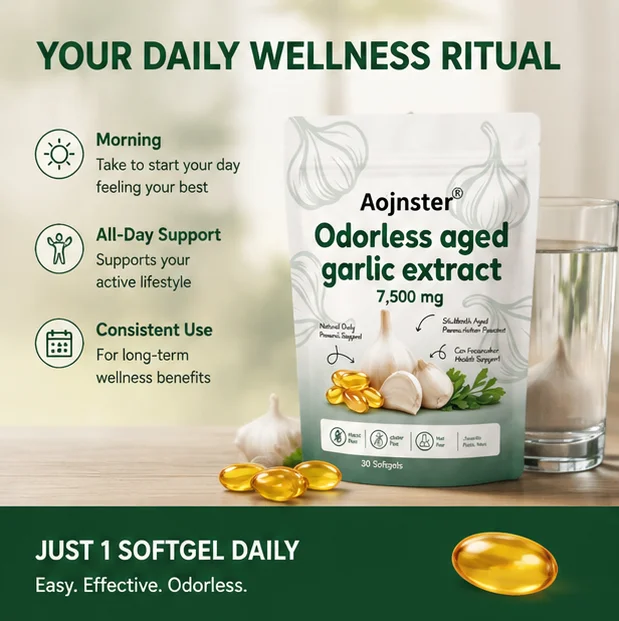 Odorless Aged Garlic Extract Softgels Equivalent, Dietary Supplement,Odor‑Free Garlic Herbal Supplement for Nutritional Care
