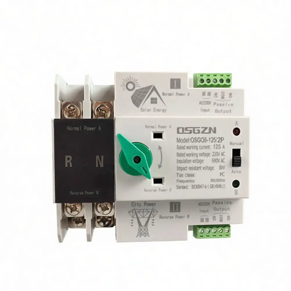 Millisecond Automatic Transfer Switch For For Osgq8 Generator Dual Power Changeover Electrical Backup Utility Mains Tool