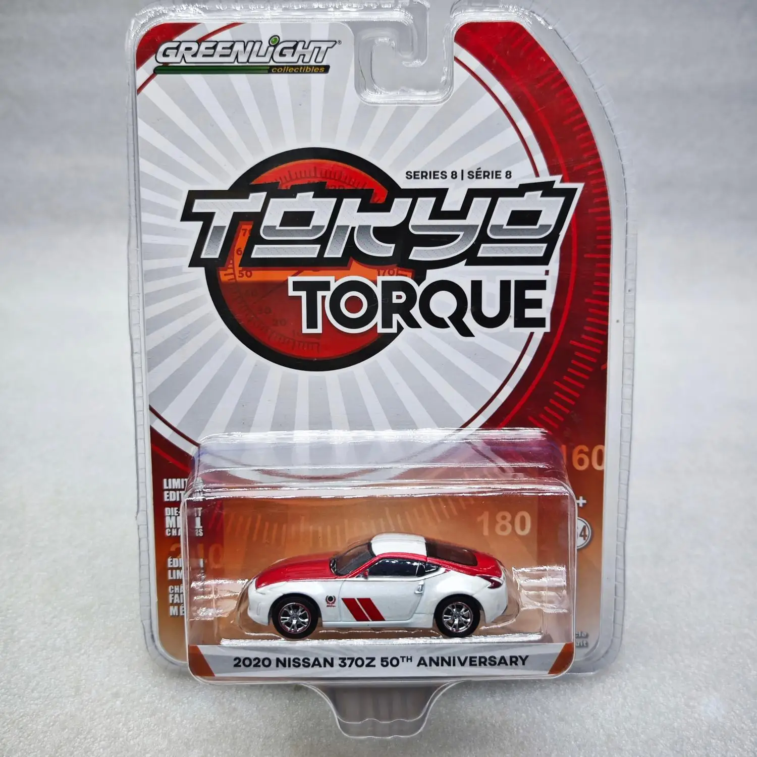 

Tokyo Torque 8 - 2020 Nissan 370Z Coupe 50th Anniversary White and Red Alloy Model Collectible Toy Car