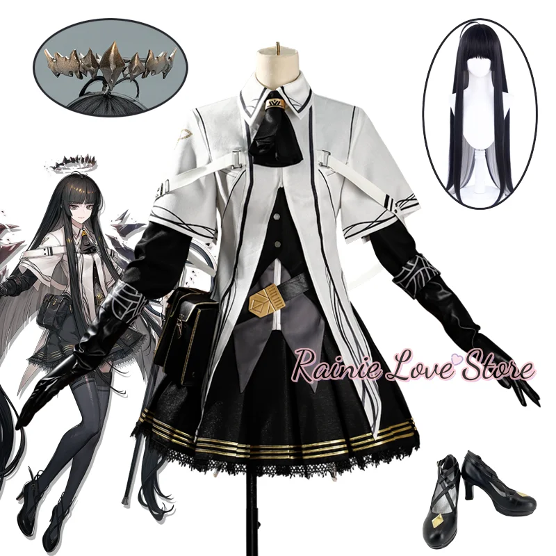 

Presell Game Arknights Arturia Cosplay Costume Arturia Giallo Halo Wig Shoes Halloween Carnival Role Play Outfits Party Adult