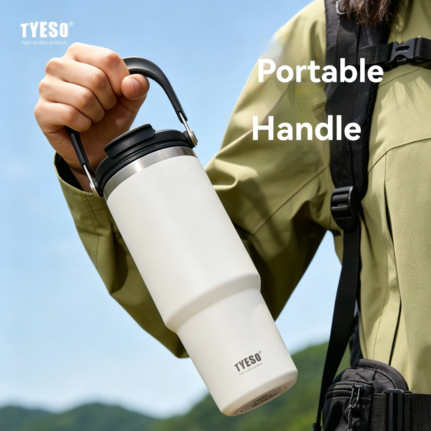TYESO Large Capacity Stainless Steel Thermo Bottle Car Coffee Cup Keep Cold and Heat Thermal Mug Sport Water Bottle Vacuum Flask