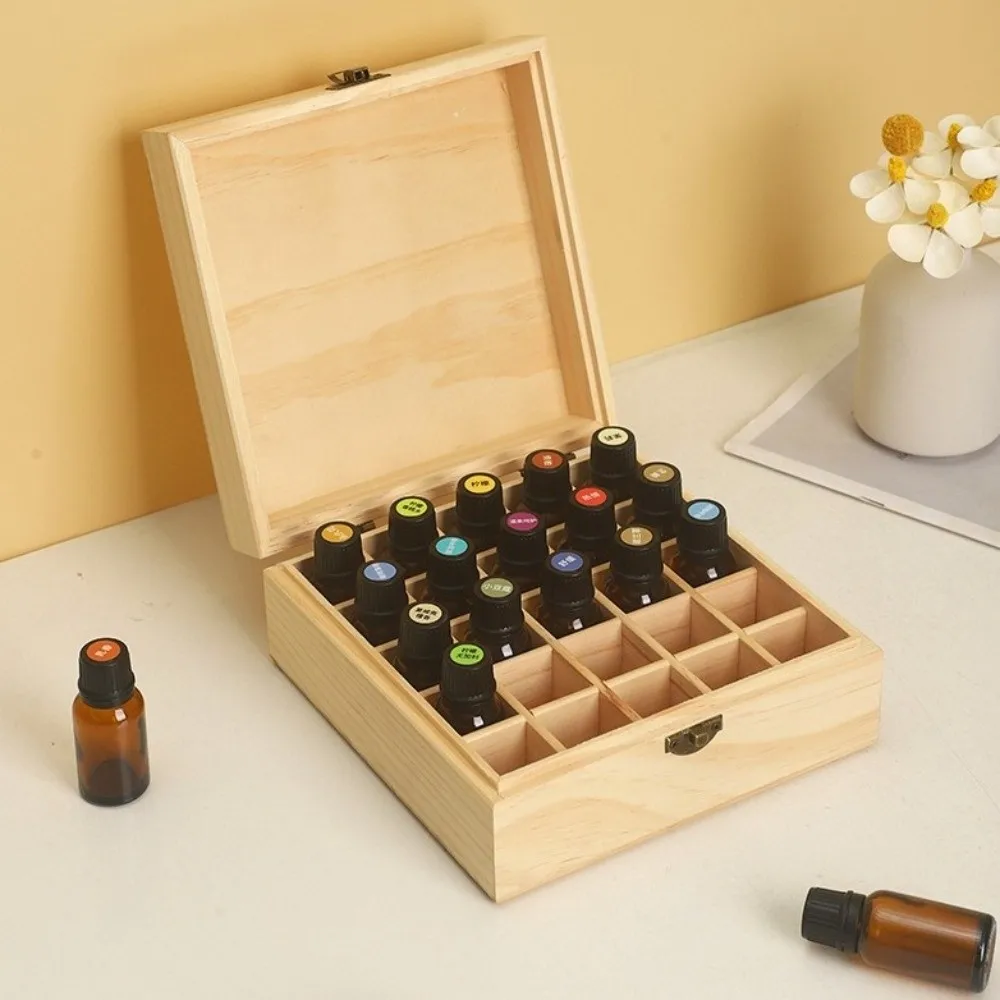 New Wooden Essential Oil Storage Box 12/15/16/25 Slots Durable Essential Oil Carry Case Essential Oil Organizer Home Use