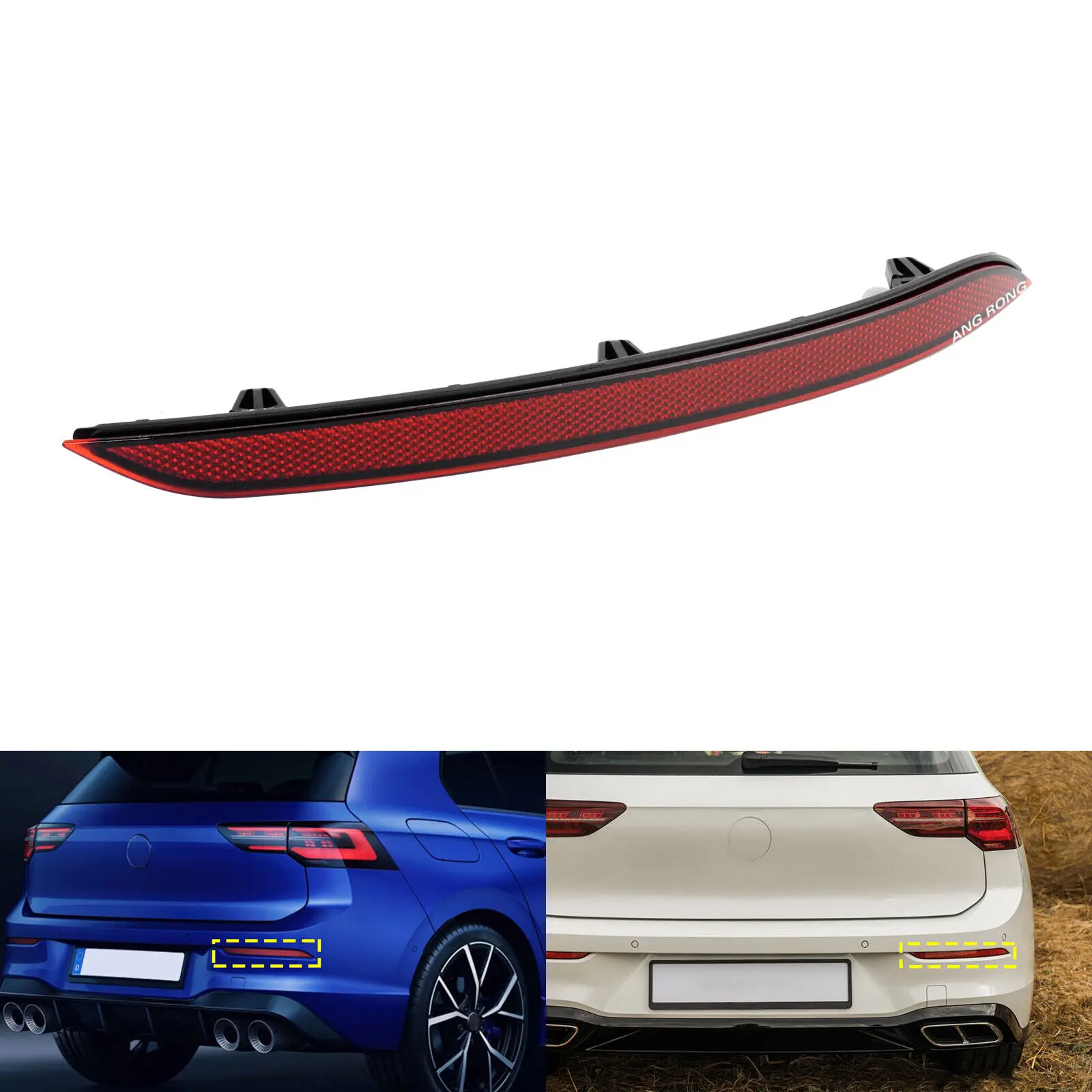 

Рефлектор заднего бампера с красной линзой справа для VW Golf 8 MK8 VIII Hatchback 2019-up Задний фонарь Автозапчасти OE 5H0945106 за исключением GTI GTC