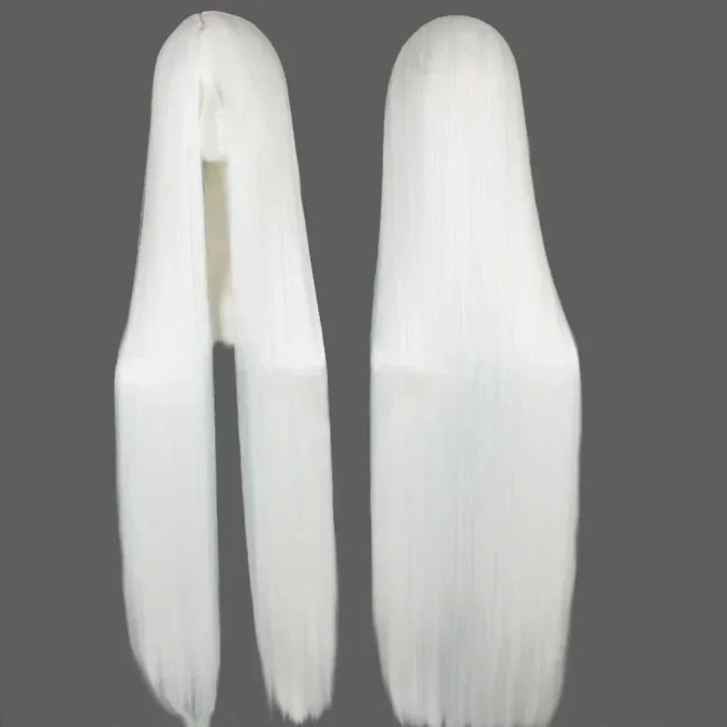 FC6100 CM Long Straight black wigs for Women Universal Cartoon Cosplay Wig white black Central Parting Wigs Anime Basic@FC8！