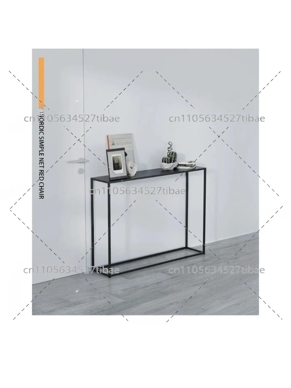 Wrought iron entrance table modern simple wall strip case floor booth entrance table sofa rear shelf narrow gap