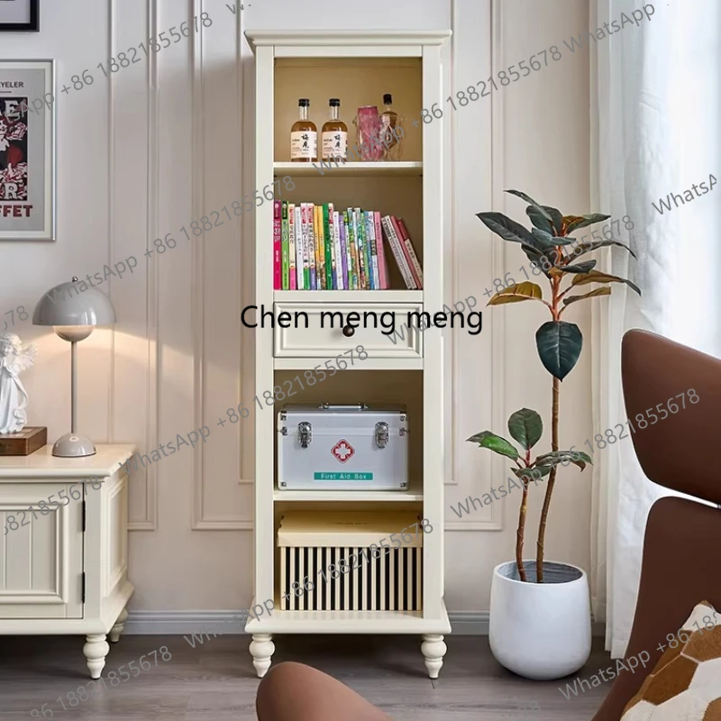 

Комбинация тумбочек в американском стиле из массива дерева, белый современный простой книжный шкаф, узкий шкаф для хранения в гостиной
